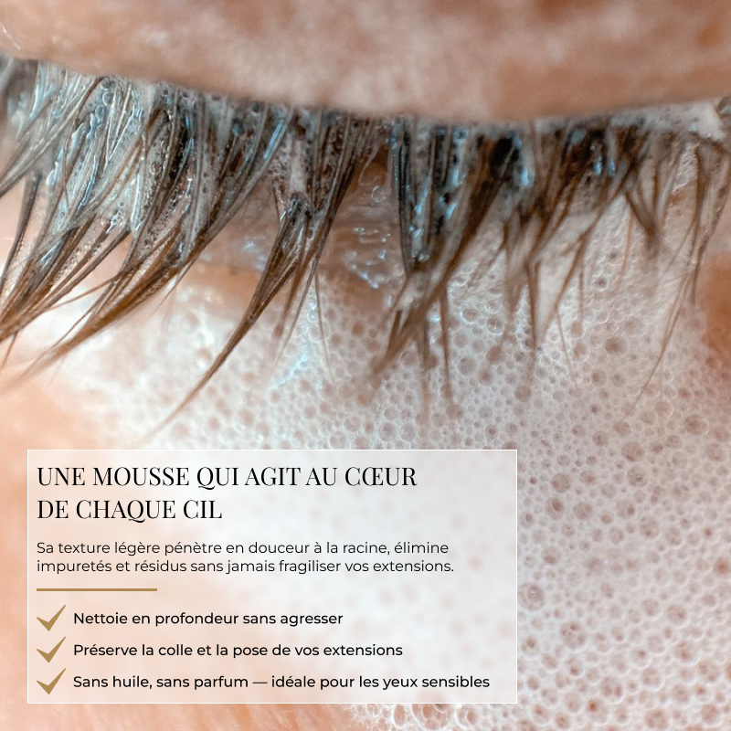 Mousse nettoyante cils